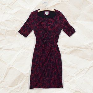 Anthropologie Maeve Purple Black Lace Pencil Dress